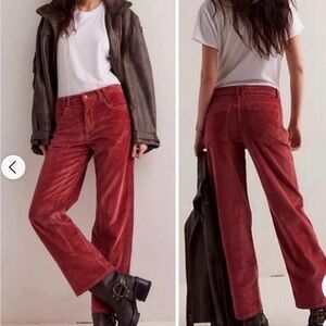 Free People We The Free Risk Taker High Rise Straight Corduroy Pants NWT 27